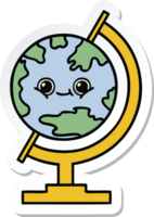 sticker of a cute cartoon globe of the world png