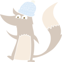 flat color illustration of little wolf png