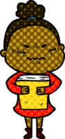 cartoon annoyed old lady png