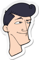 sticker of a cartoon confident man png