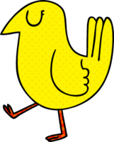 comic book style quirky cartoon yellow bird png
