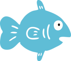 main tiré dessin animé griffonnage de une Marin poisson png