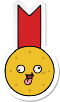 sticker of a cute cartoon gold medal png