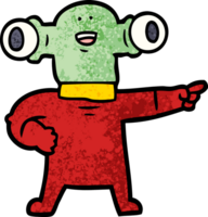 friendly cartoon alien pointing png