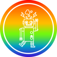malfunctioning robot circular icon with rainbow gradient finish png