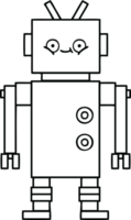 line drawing cartoon of a robot png