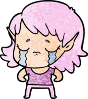 cartoon crying elf girl png