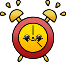 gradient shaded cartoon of a alarm clock png