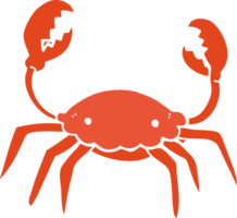 crabe de dessin animé de style plat couleur png