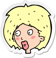 sticker of a cartoon woman looking png