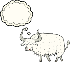 cartoon annoyed hairy ox with thought bubble png