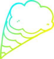 frío degradado línea dibujo de un dibujos animados decorativo nube png