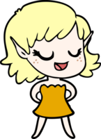 happy cartoon elf girl png