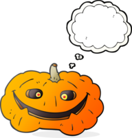 hand drawn thought bubble cartoon pumpkin png