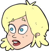 cara femenina de dibujos animados con expresión sorprendida png