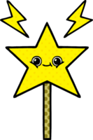 comic book style cartoon of a magic wand png