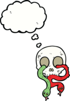 cartoon skull with snakes with thought bubble png