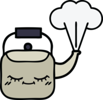 cute cartoon of a steaming kettle png