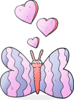 Hand gezeichnet Karikatur Schmetterling png