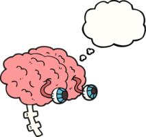 hand drawn thought bubble cartoon brain png