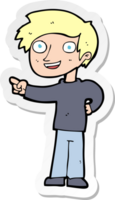 sticker of a cartoon man pointing png