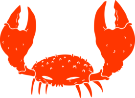 crabe de dessin animé de style plat couleur png