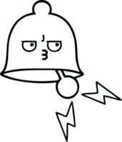 line drawing cartoon of a ringing bell png