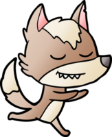 friendly cartoon wolf running png