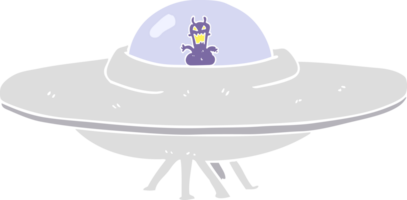 flat color illustration of UFO png