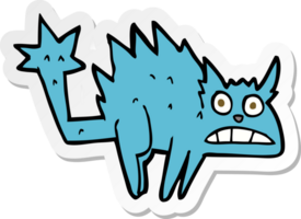 sticker of a cartoon frightened cat png