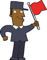 cartoon man waving flag png