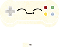 retro illustration style cartoon of a game controller png