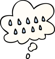 cartoon rain with thought bubble in smooth gradient style png