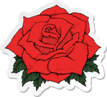 sticker of a cartoon rose png