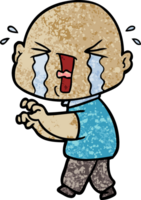Cartoon weinender Mann mit Glatze png