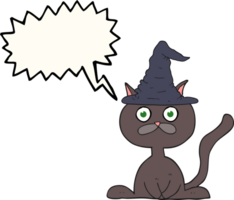 Hand gezeichnet Rede Blase Karikatur Halloween Katze png