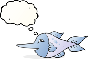 hand drawn thought bubble cartoon swordfish png