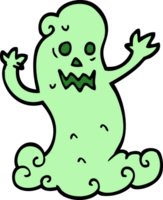 fantasma espeluznante de dibujos animados estilo doodle dibujado a mano png