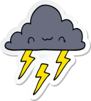 pegatina de una nube de tormenta de dibujos animados png