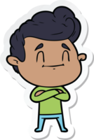 sticker of a happy cartoon man png