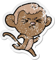 verontruste sticker van een cartoon geërgerde aap png