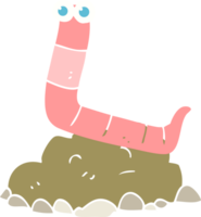flat color illustration of worm png