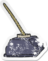 distressed sticker of a cartoon old ink pot and pen png