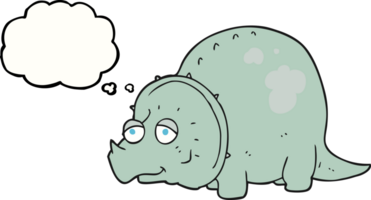 hand drawn thought bubble cartoon dinosaur png