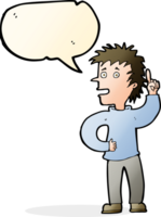 cartoon boy with idea with speech bubble png