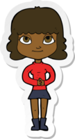 sticker of a cartoon happy woman png
