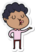 sticker of a cartoon man singing png