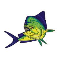 Mahimahi dorado fishing illustration logo image t shirt vector