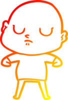 caloroso gradiente linha desenhando do uma desenho animado Careca homem png