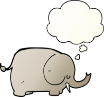 desenho animado elefante com pensamento bolha dentro suave gradiente estilo png